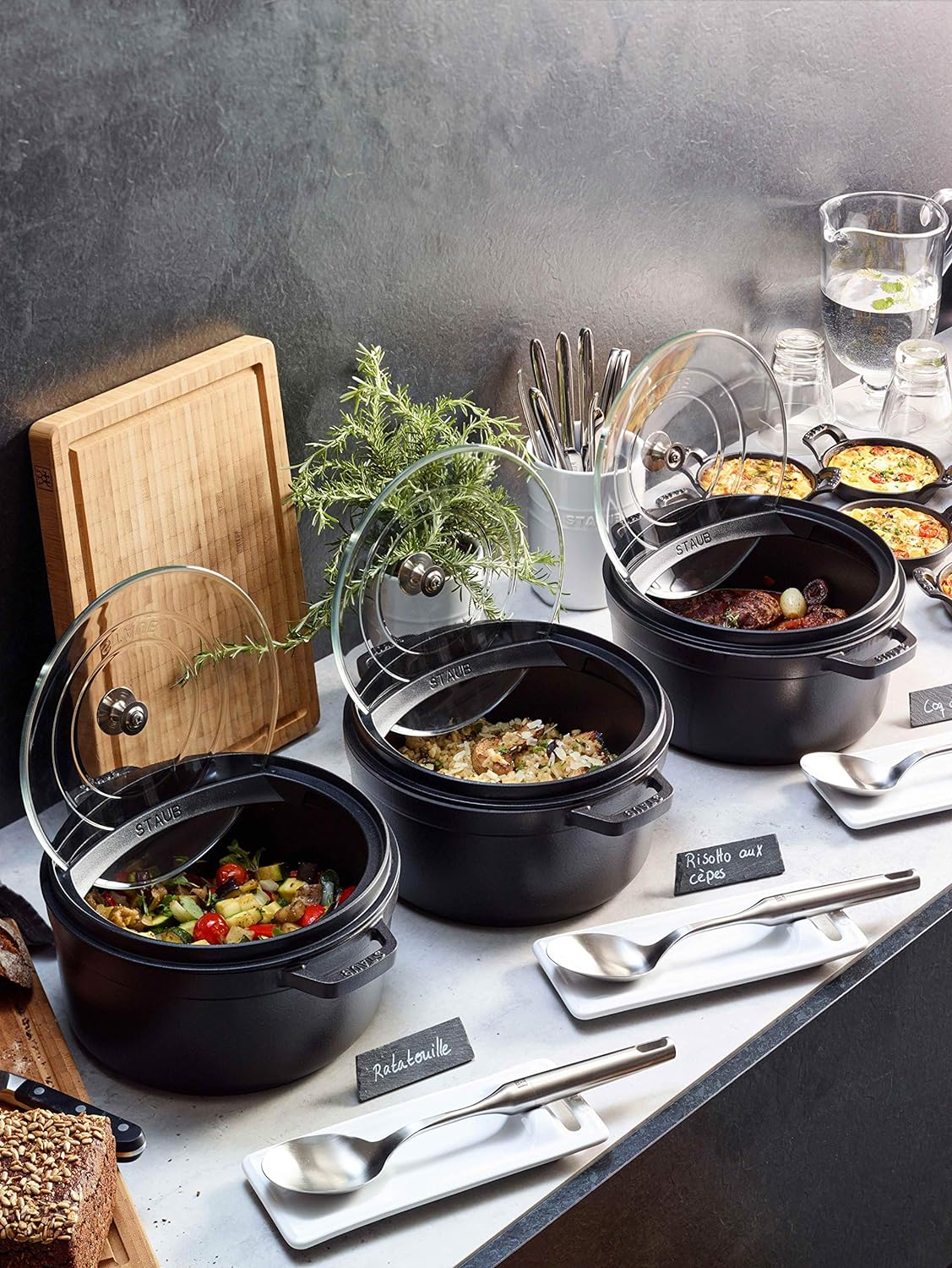 Staub 40501-099 Buffet Lid Set, 10.2 Inches (26 Cm), Lid Stand, Buffet [Official Sale in Japan] image number 1