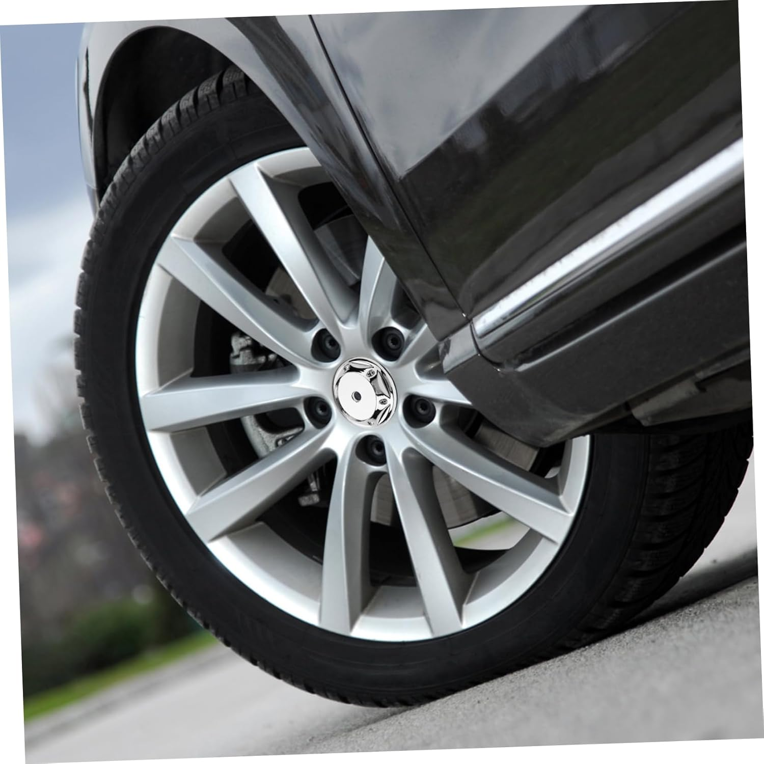 SOPOTUTU 4Pcs Silver 68Mm Auto Wheel Center Caps Rim Hub Center Covers Vehicle Wheel Rim Caps for Car Accessories image number 1