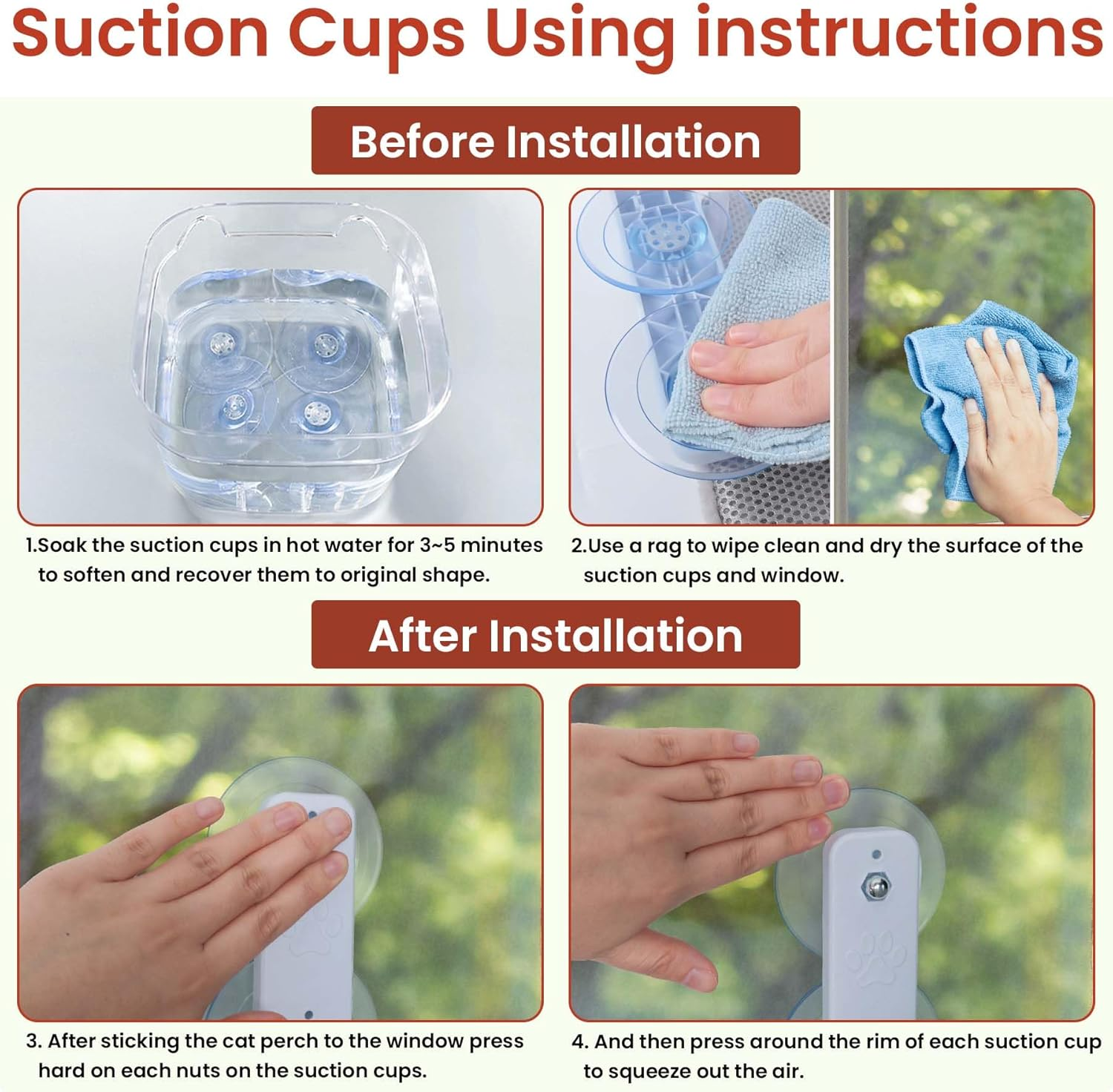 BREENHILL Foldable Cat Window Hammock Bed - XL 2PC Set with Heavy-Duty Suction Cups, Reversible Washable Cover & Metal Frame(Grey) image number 2