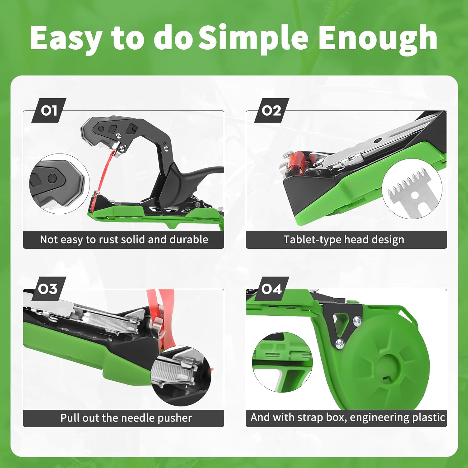 Plant Tying Machine, Binding Pliers with 20 Rolls of Tape, Upgraded Garden Tape Tool for Tomatoes Cucumbers Vegetables 8108 image number 5