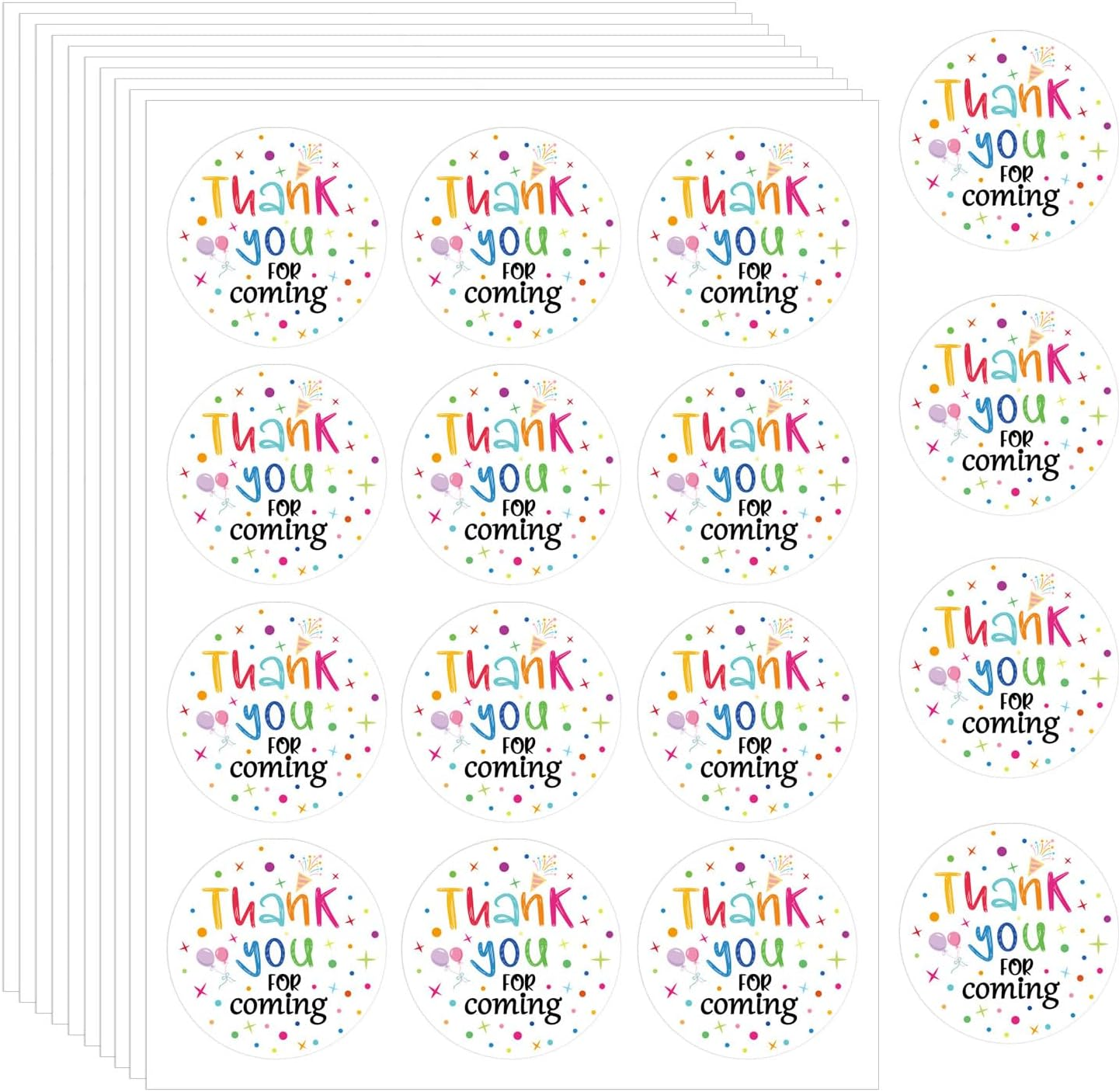 120Pcs Thank You Sticker, 1.6 Inch round Adhesive Celebrating Appreciation Label Gratitude Decal for Baby Wedding Bridal Shower Birthday Party Favor Envelopes Seal Gift Packing (Thank You for Coming) image number 3