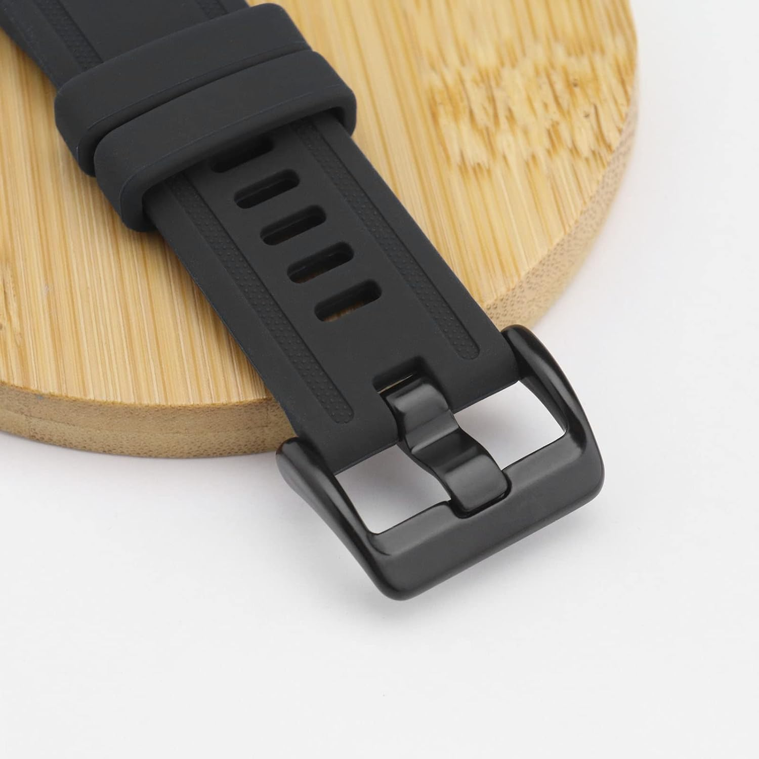 Emagtech Silicone Watch Strap Replacement Compatible with Garmin Fenix 7S/ Fenix 6S/5S/5S Plus/6S Pro Adjustable Watch Band Waterproof Wrist Strap 160-200Mm Black - Blue image number 3