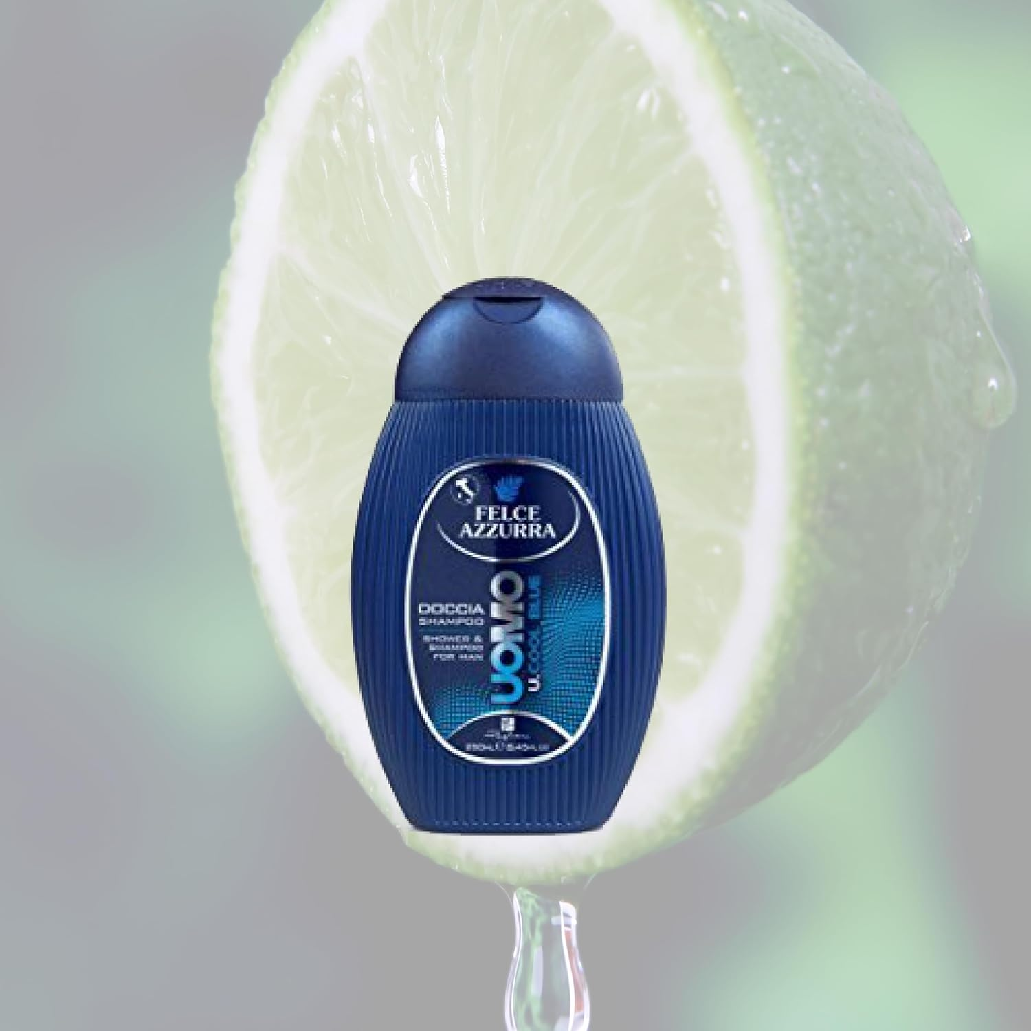 Felce Azzurra Man Shower Gel Cool Blue 2 in 1 Energising Shower Gel and Shampoo with Refreshing Fragrance for a Good Start to the Day - Pack of 1 (1 X 250 Ml) - Cool Blue image number 2