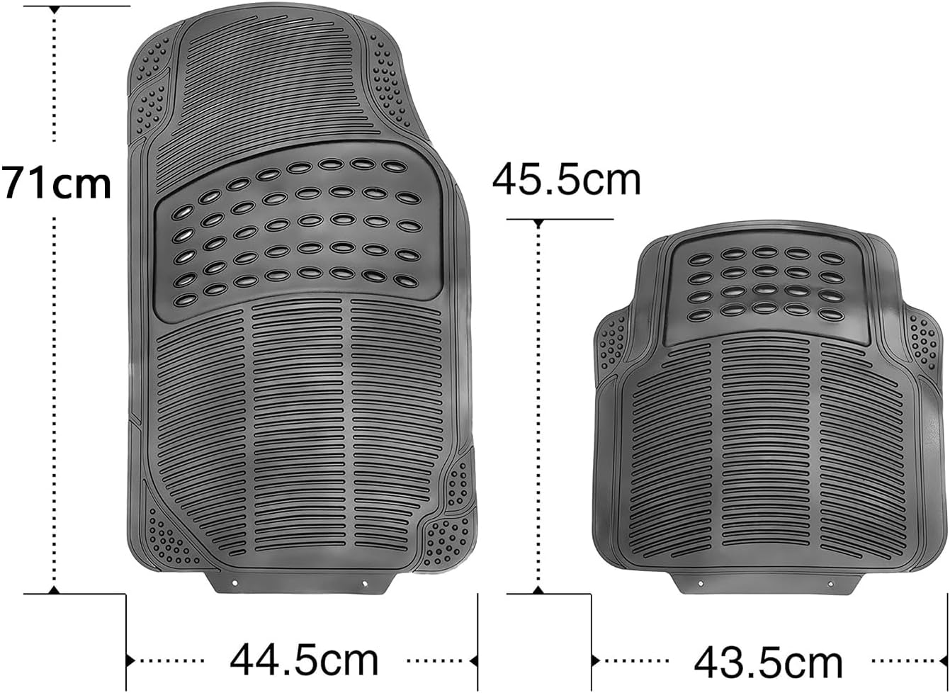 Automotive Floor Mats, Rubber Floor Mats for Cars, Universal Fit Full Set, Climaproof Floor Mats, Trimmable Floor Mats for Most Sedan, SUV, Truck Floor(Black) image number 6