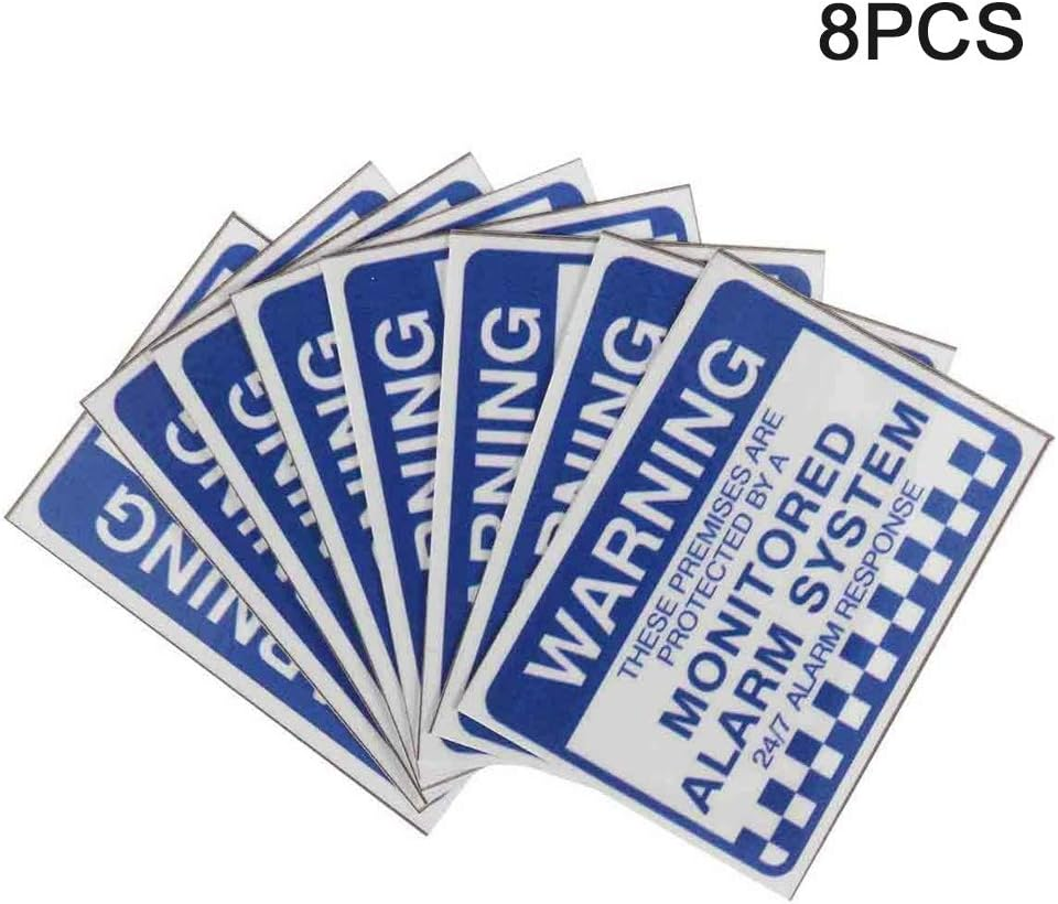 8Pcs Waterproof Warning Security Stickers Monitored Alarm System Self Adhesive Warning Monitored Alarm Stickers, Alar-Ms Warnings Security Sticker Signs for Shop Home image number 6