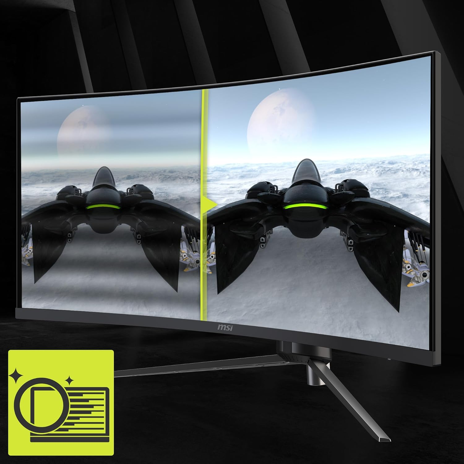 MSI MAG 345CQR 34" UWQHD 180Hz 1000R Curved VA Gaming Monitor - Black image number 3