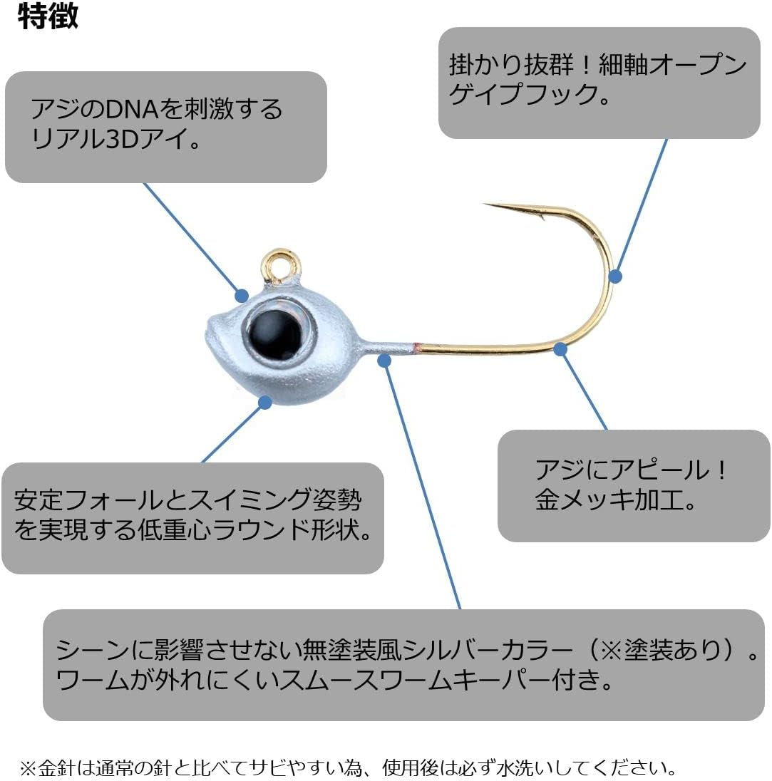 DAIWA Jig Head Rockfish/Horse Mackerel Jig Head, Tsukiyobijin Jig Head, Various image number 2