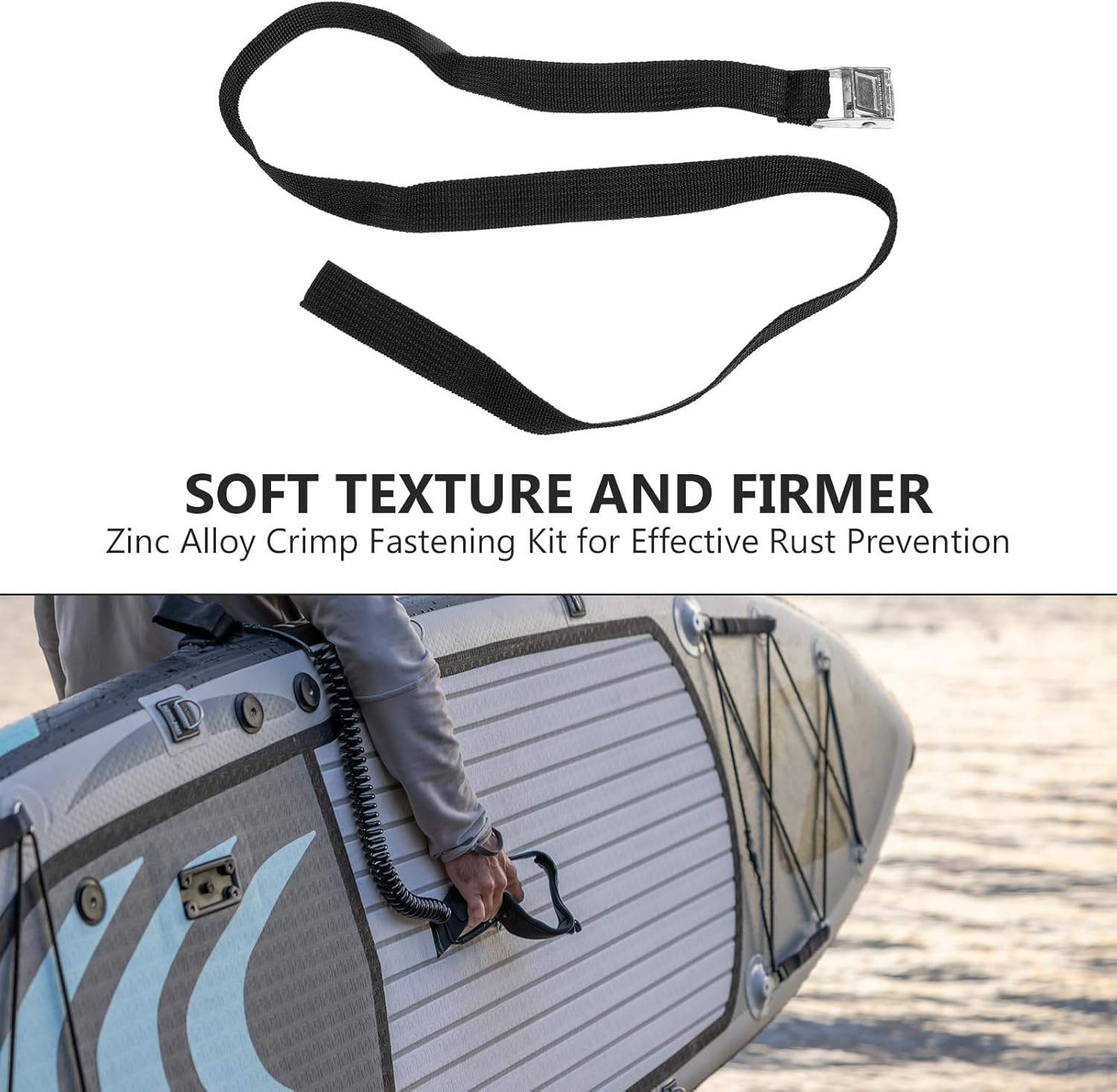 GRIRIW 2Pcs Outdoor Luggage Packing Strap with Quick-Release Buckle, Travel Suitcase Fixing Belt and Surfboard Roof Rack Strap for Secure Bundling and Travel Gear image number 4