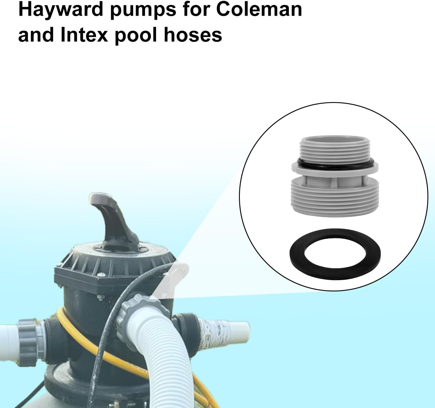 4560 Pool Hose Adapter Kit, Easy to Install Hose Fittings Ground Part Compatible with Intex Hayward Coleman Pool Filter Pump Adapter 40Mm to 1 1/2 Inch Kit image number 1