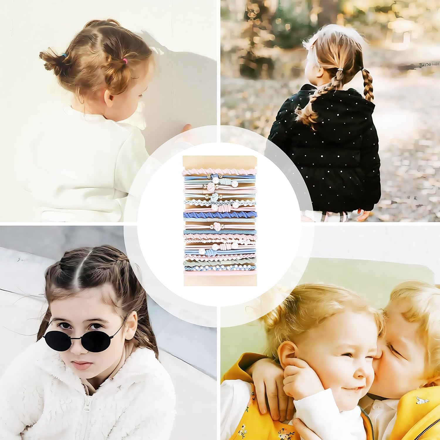 Pack of 20 Boho Hair Bobbles for Women, Braided Hair Scrunchies with Beads, Cute Ponytail Holders for Women, Girls, Thick Thin Hair, Boho Hair Scrunchie Bracelets image number 3