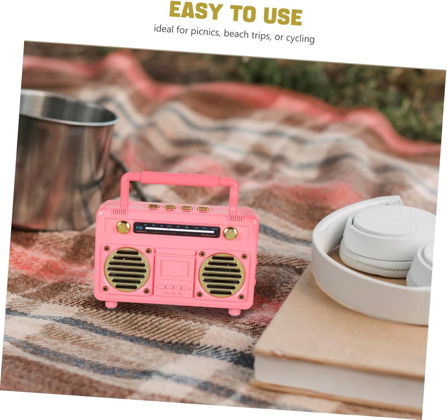 UTHCLO Vintage Mini Wireless Speaker Retro Portable Radio with Long Battery Life Compact Subwoofer for Outdoor Camping Travel Beach and Cheerleading Events image number 3