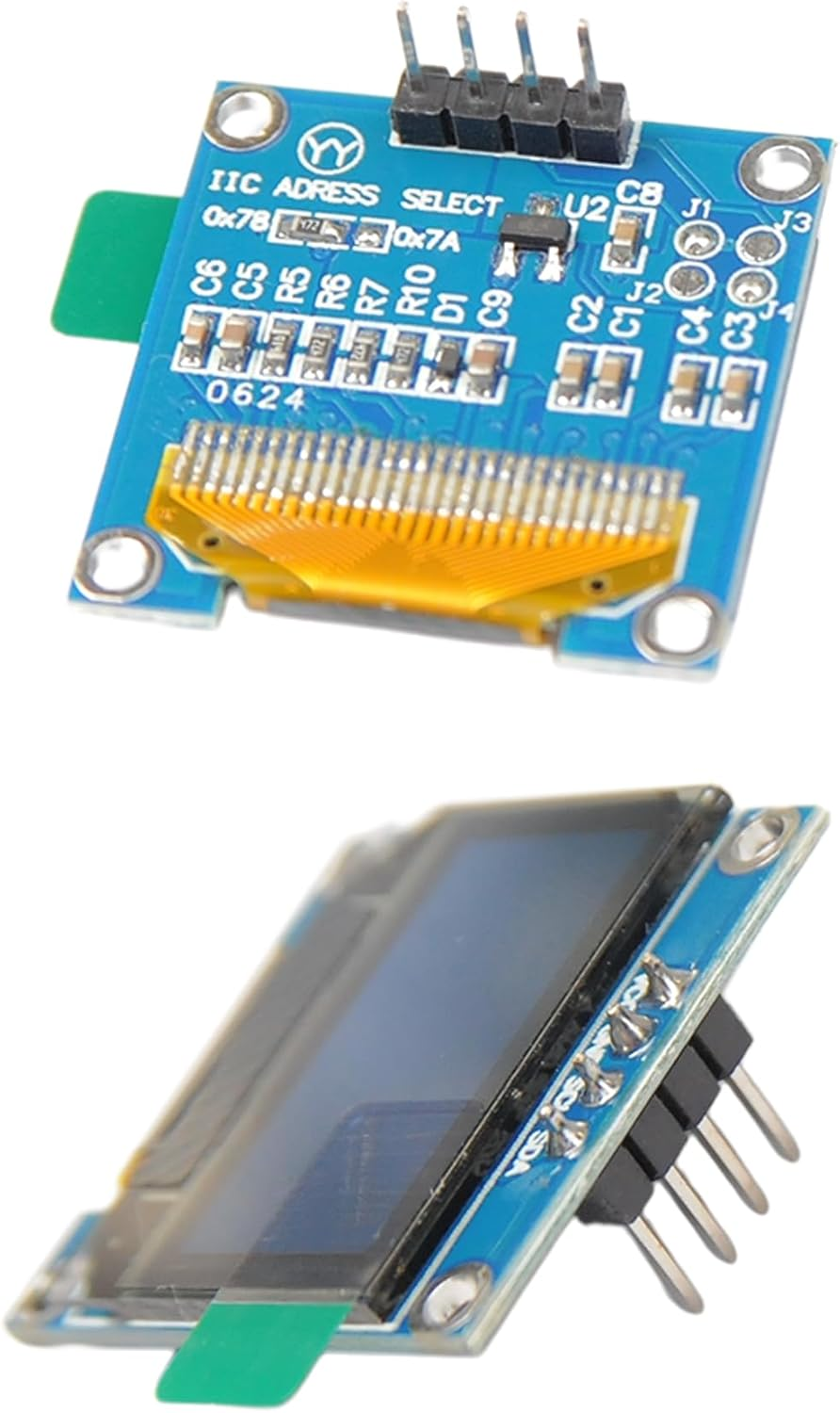 3-Pack 0.96" Presoldered OLED Display Module I2C IIC SSD1306 &ndash; High-Contrast 128X64 Pixel Graphical Display for Arduino, ESP32, Raspberry PI Pico Projects (DEEP Blue) image number 4