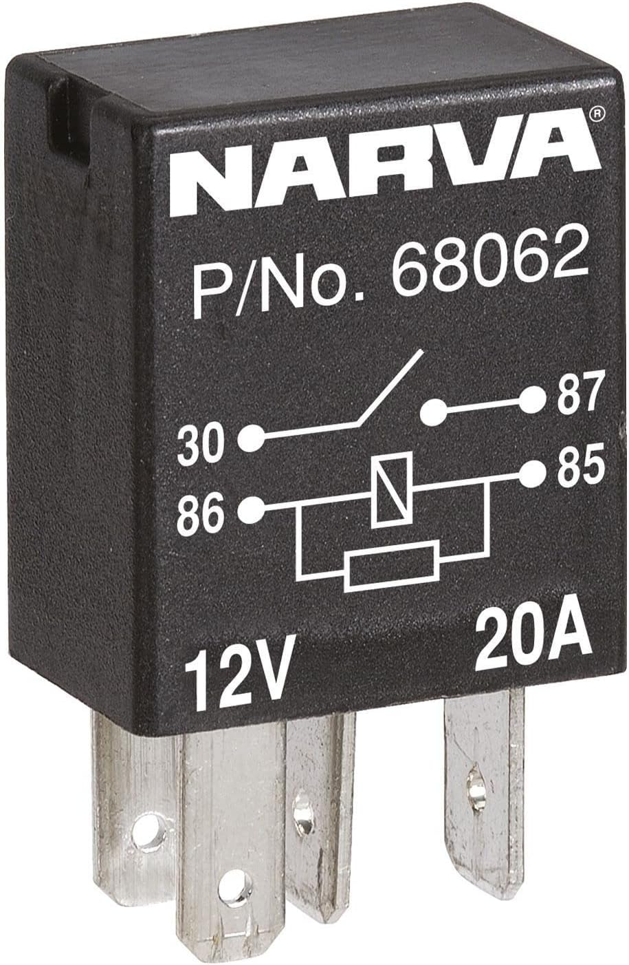 Narva 20A 12V 4 Pin Micro Relay with Resistor Blister Pack