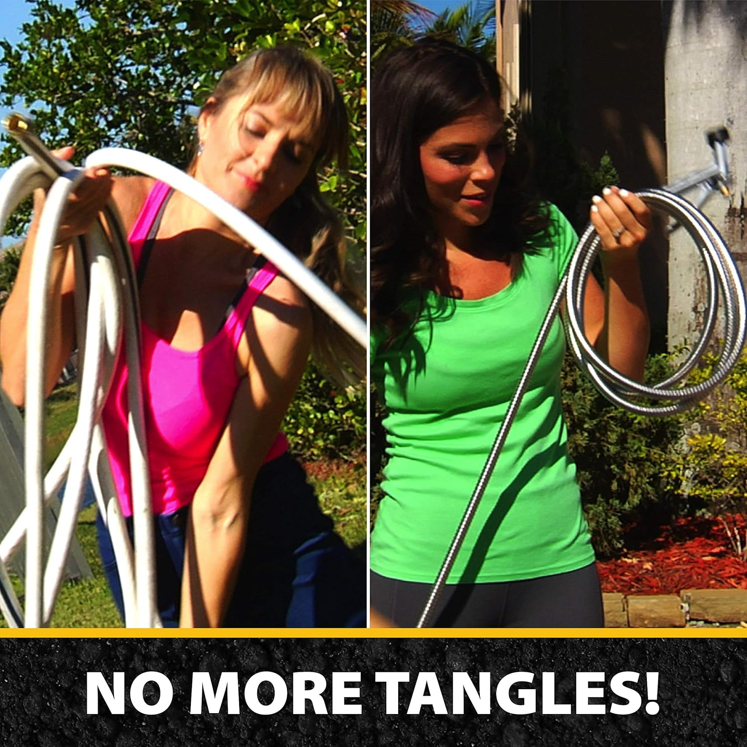 Bionic Steel 100 Ft Garden Hose with Nozzle, 304 Stainless Steel Metal Water Hose 100Ft Long, NON Expandable Flexible Rust Proof Lightweight Heavy Duty, 3/4" Crush Resistant Fittings, Non Kink,500 PSI image number 6