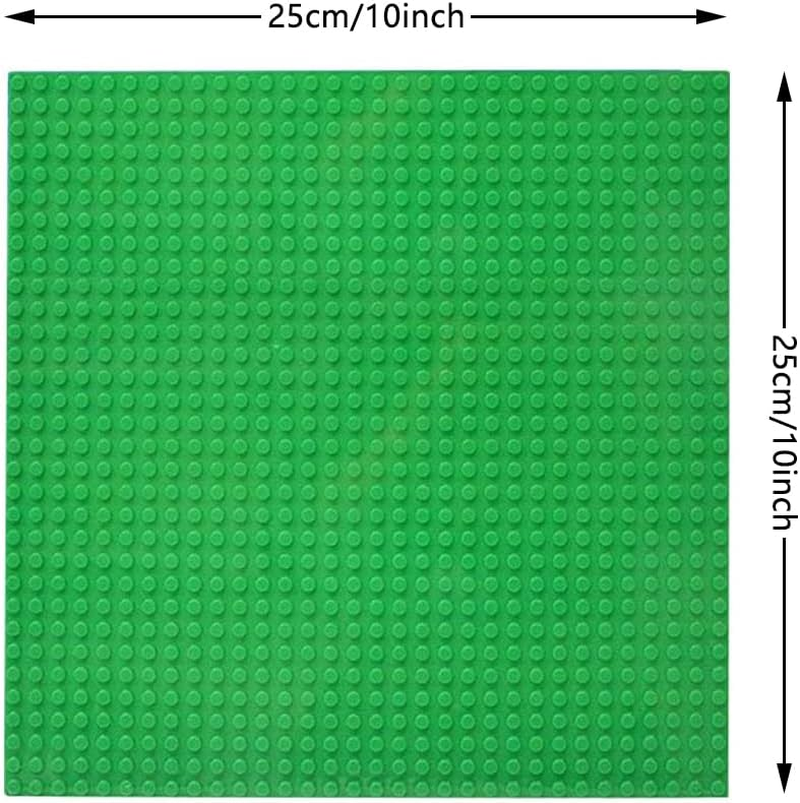 Classic Baseplates Building Bricks Base Plates 25CM X 25CM Compatible with Major Brand Toy Blocks Pack of 6 Blue Gray & Green image number 5