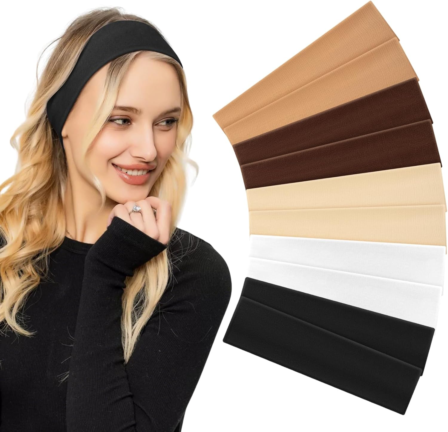 Tumurup Women'S Sports Headband, Pack of 10, Thin Elastic Hair Bands, Non-Slip Headband, Soft Hair Band, Yoga, Fitness, Running image number 5