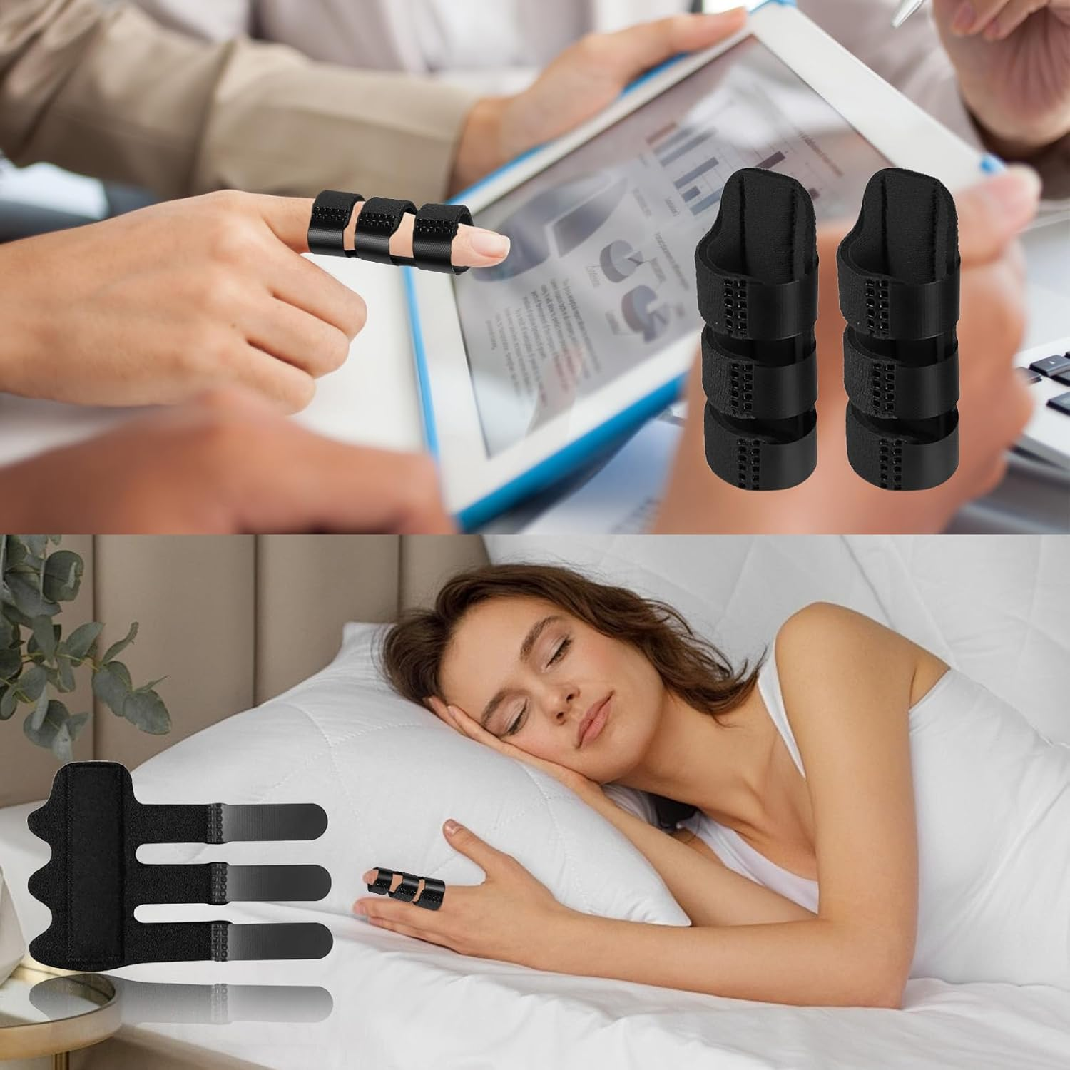 Finger Splint - 4 Pcs Trigger Finger Splints Brace for Broken Finger Protection, Knuckle Immobilization, Straightening Arthritis Pain Relief image number 5