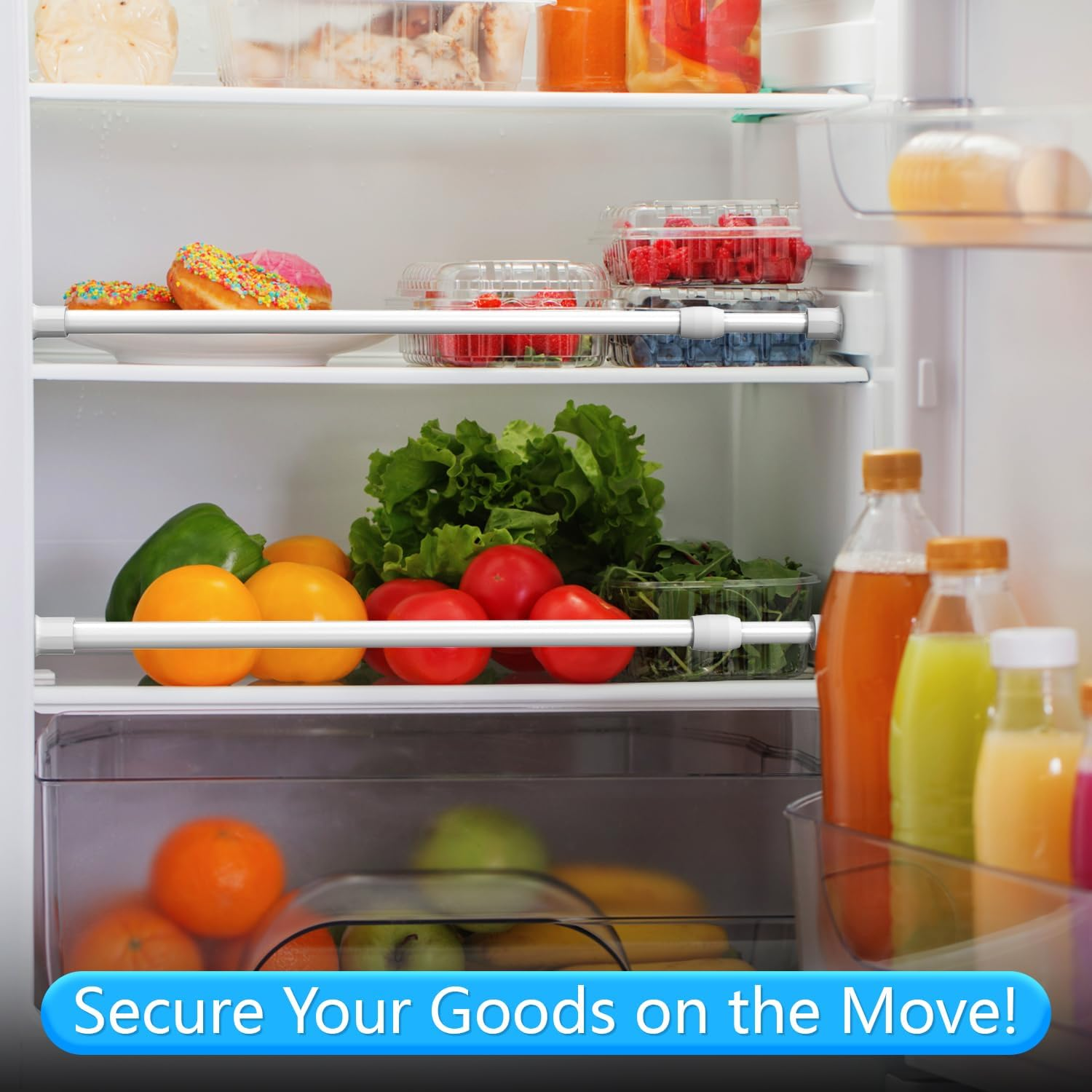 RV Small Tension Rods 12 to 19.5 Inch Adjustable Bars for Camper Refrigerator, Kitchen, Cupboard, Closet, and Cabinet, White- 6 Packs image number 4