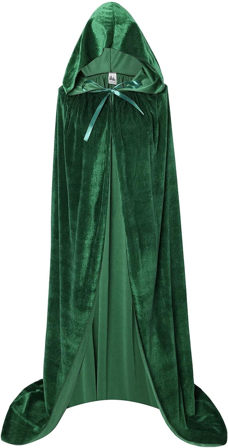 Unisex Hooded Cloak Long Velvet Cape for Halloween Christmas Cosplay Costume