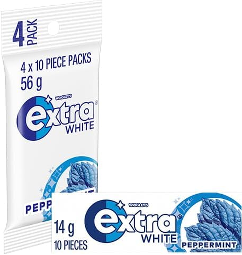 Extra White Peppermint Flavour Sugar Free Chewing Gum 56 G image number 5