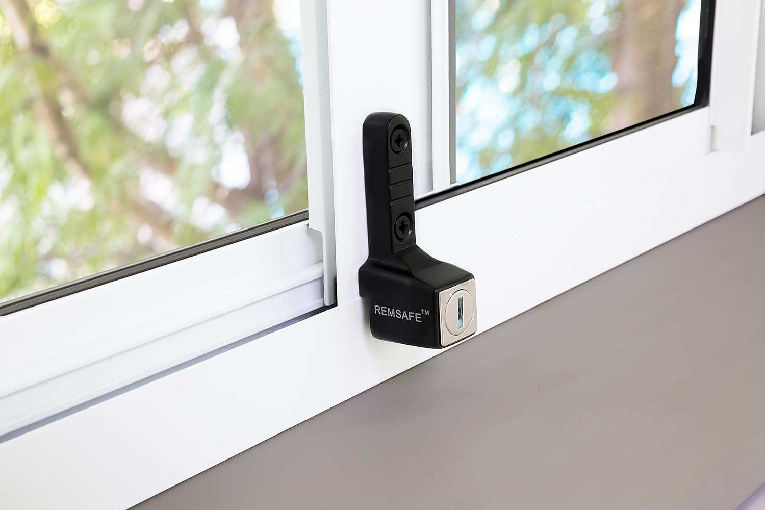 Remsafe Lylock Sliding Window Push Lock Silver, Push Pin Window Lock, Child Safety Window Lock Restrictor, Aluminium Window Security Locks with Keys image number 1