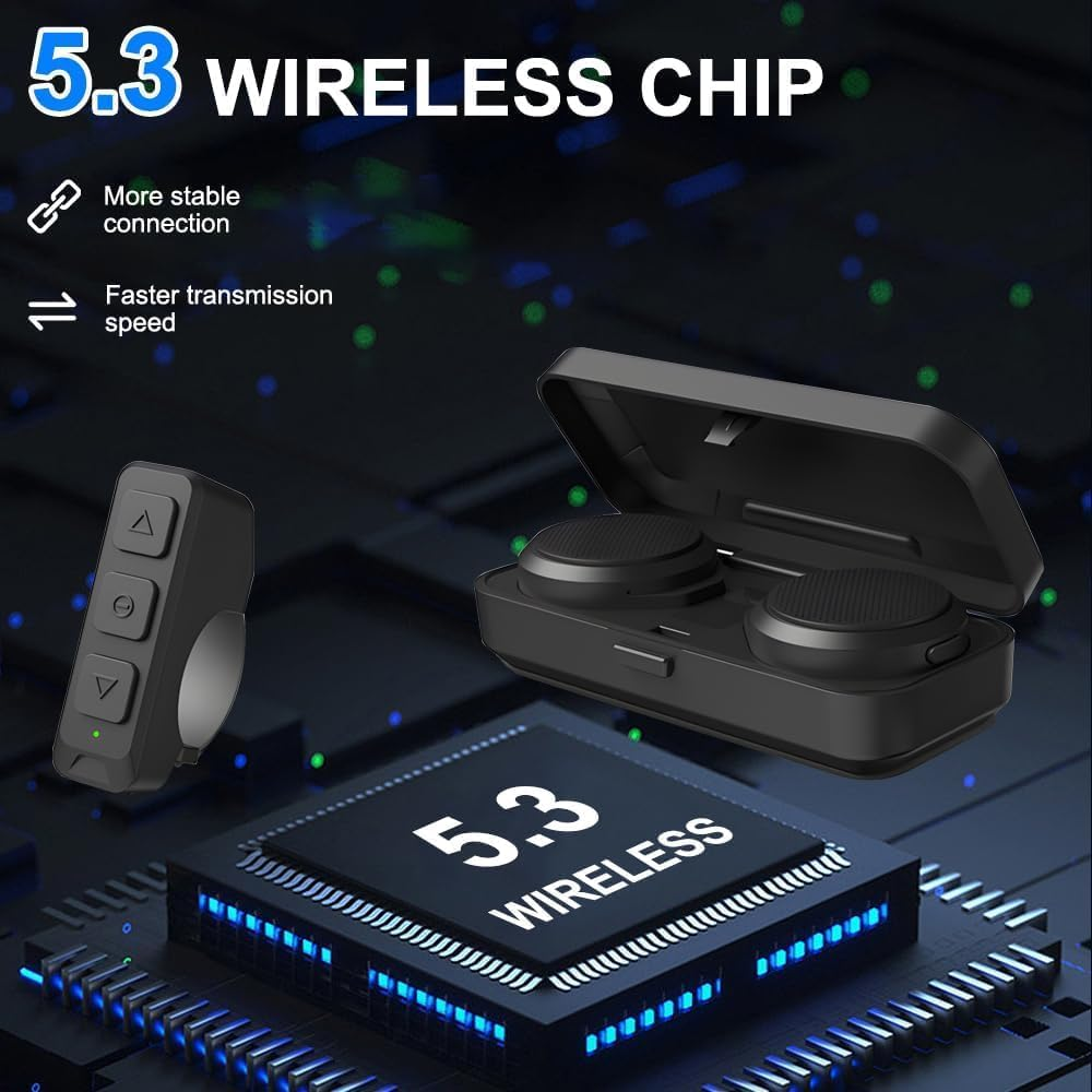 B-Qtech Motorcycle Helmet Bluetooth Headset, Motorcycle Bluetooth Helmet Speaker,Ture Wireless Helmet Earphone BT5.3 Chip Noise Cancellation 1450Mah Large Battery for Riding Skiing Cycling image number 6