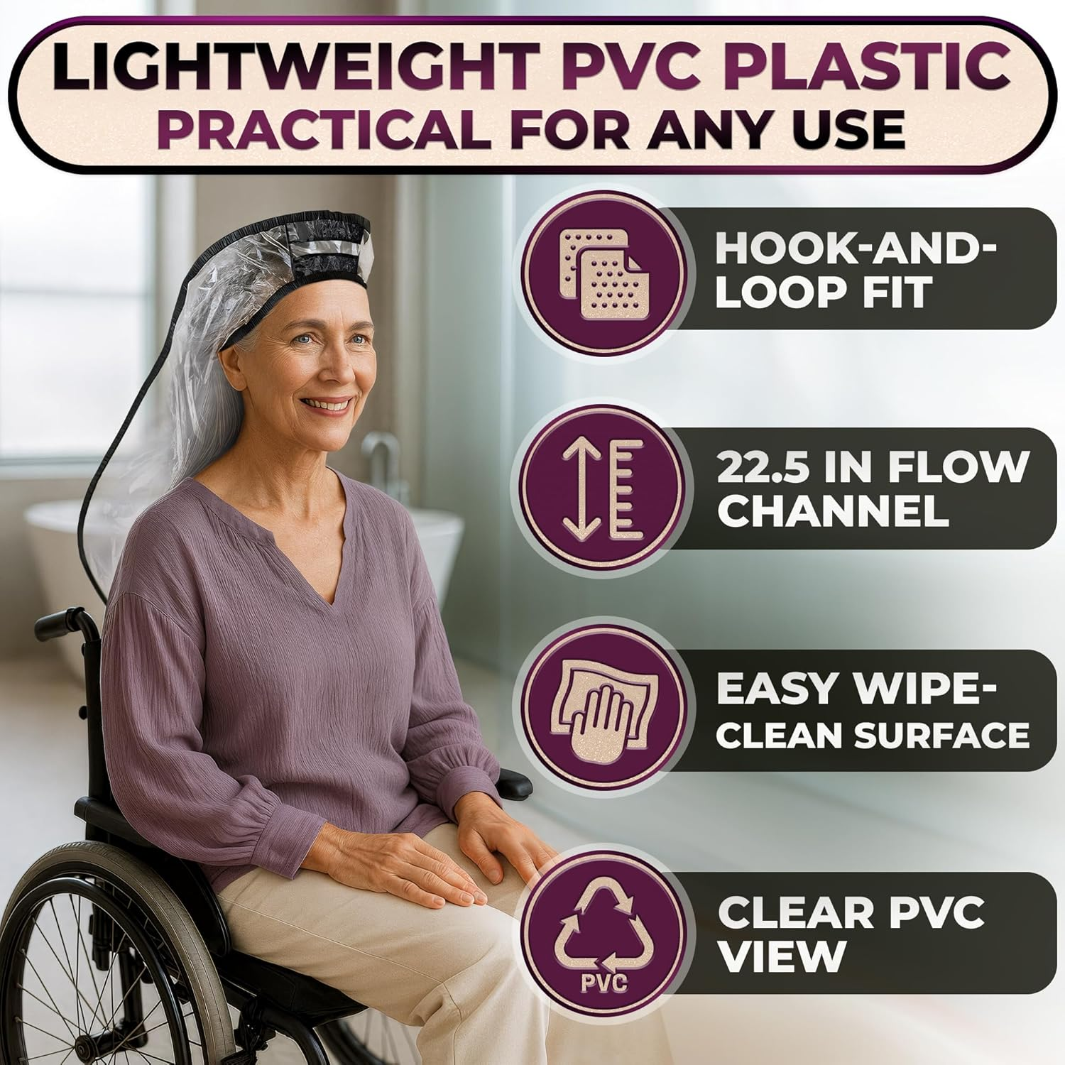 AZZORI Professional Salon Grade Easy Hair Washing Funnel Anti-Spill Proof Suit for Salons with Elderly, Handicapped, Disabled Clients image number 4