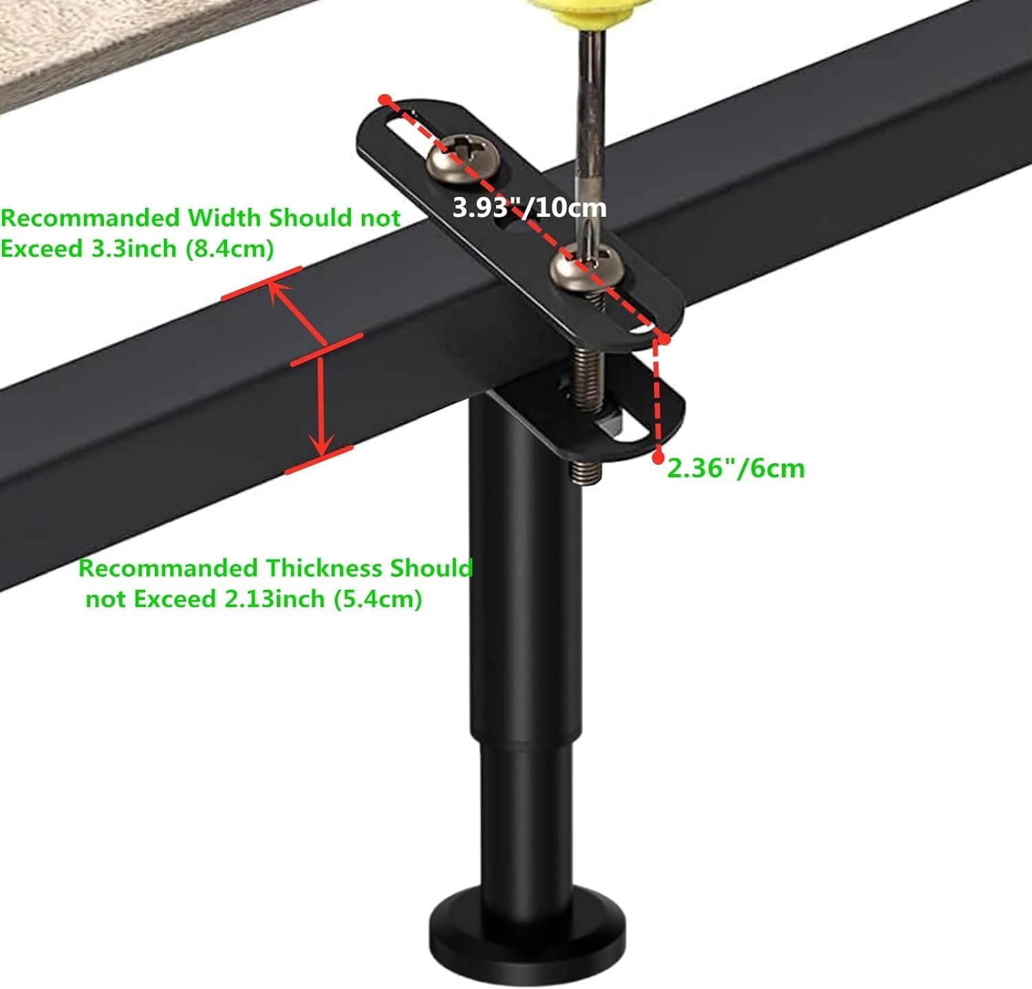 Avoik Adjustable Bed Legs Black, Retractable 18-33CM Metal Feet Furniture Support Legs, Replace for Bed, DIY Furniture, Kitchen Cupboard Sofa Beds, 4Pcs - Black-C image number 4