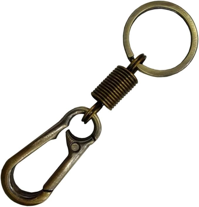 Car Spring Metal Keychain Clip Keyring, Retractable Key Ring Chain Holder Keychain, for Most Cars