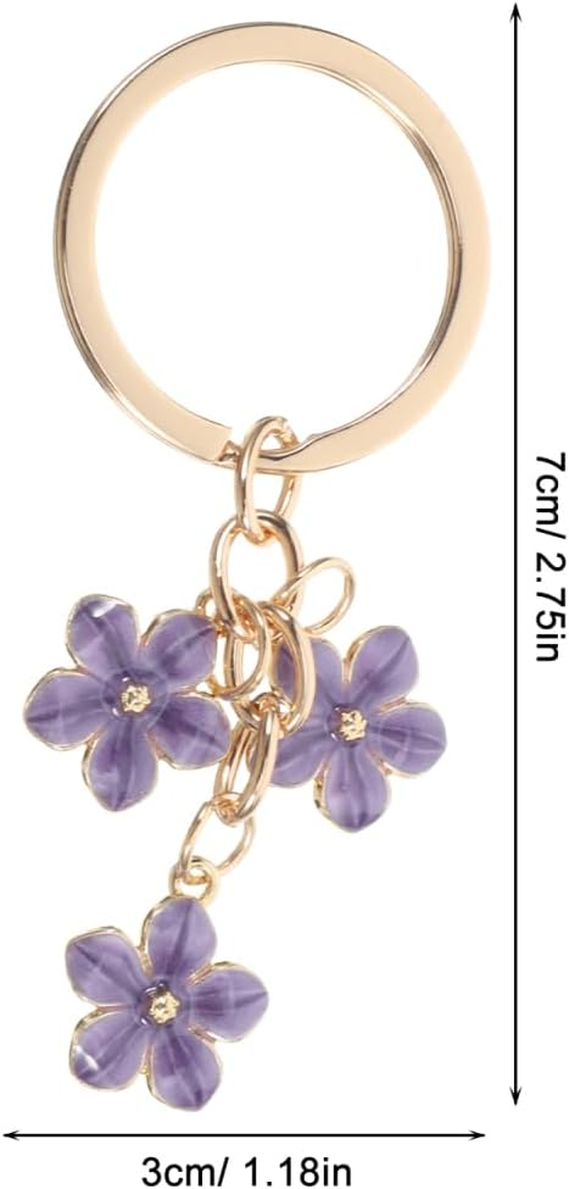 Didiseaon 3Pcs Floral Keychain Cute Flower Keychains for Women Stylish Cherry Blossom Keyring Pendants for Bags Phones and Everyday Accessories image number 5