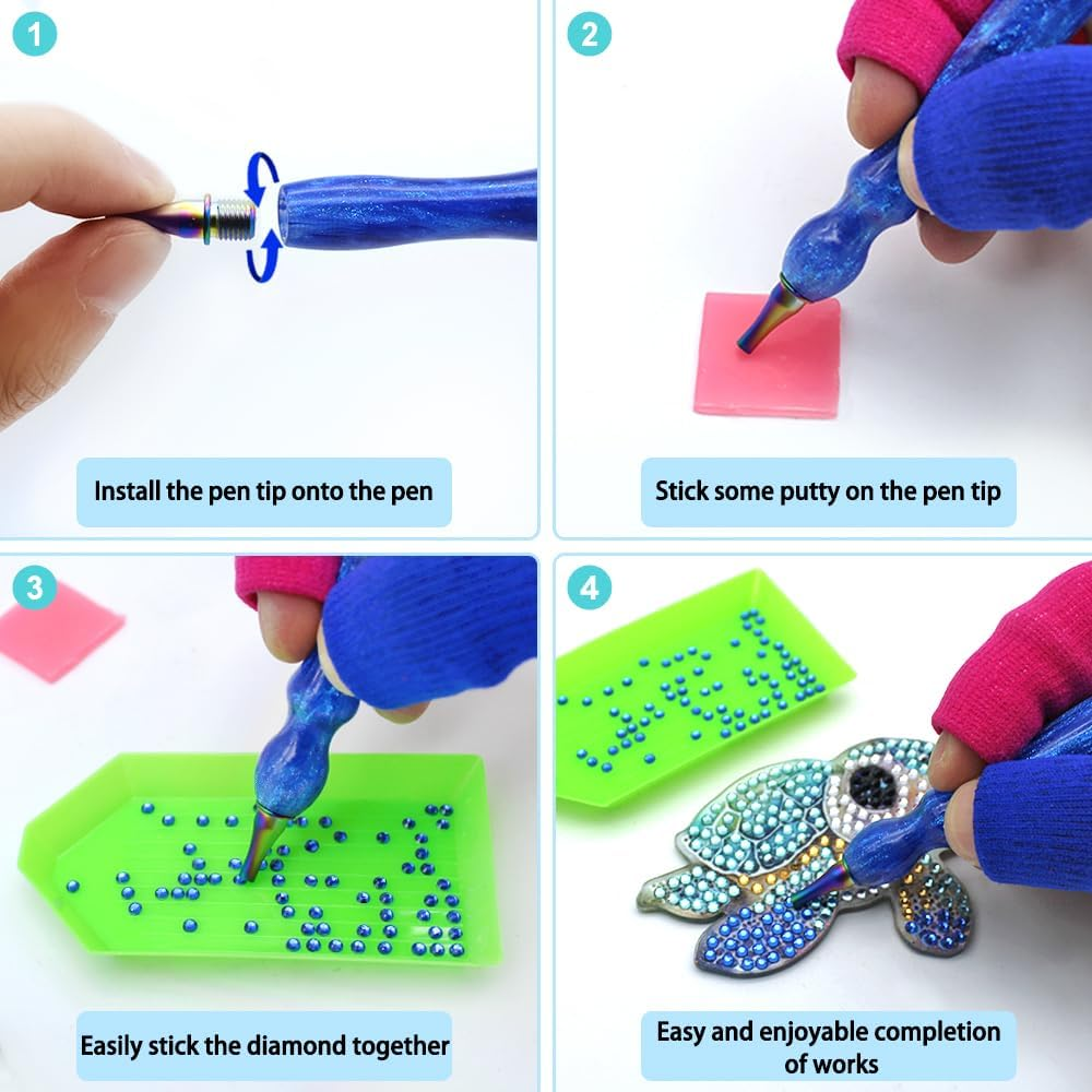 25 Pcs Diamond Paintings Pen, SENHAI 5D Diamond Art Paintings Accessories Tools Stainless Steel Tips for for DIY Painting Crafts Nail Art Cross Stitch Decor image number 5