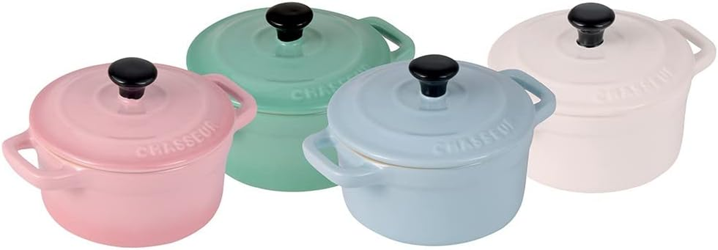 Chasseur Macaron Collection 4-Piece Mini Cocotte Set, Multicolour