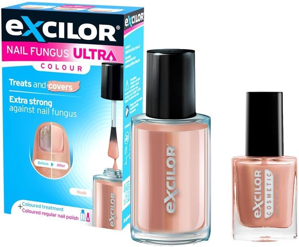 Excilor Ultra Colour - Nude 30Ml. Coloured Nail Fungus Treatment for Infected Nails + a Matching Regular Nail Polish to Match-Up Your Healthy Nails in the Same Colour