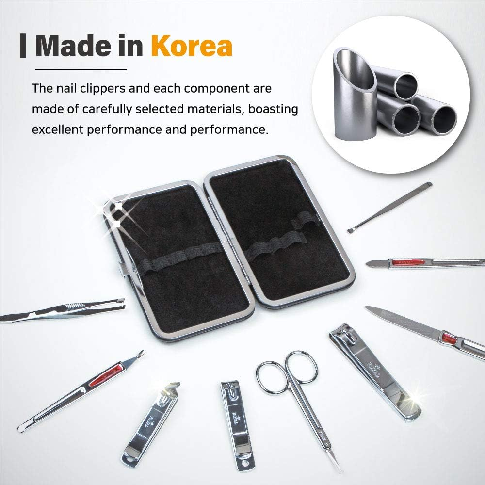 ROYAL METAL NAIL CLIPPER SET SERIES (9 PCS BLACK) image number 1