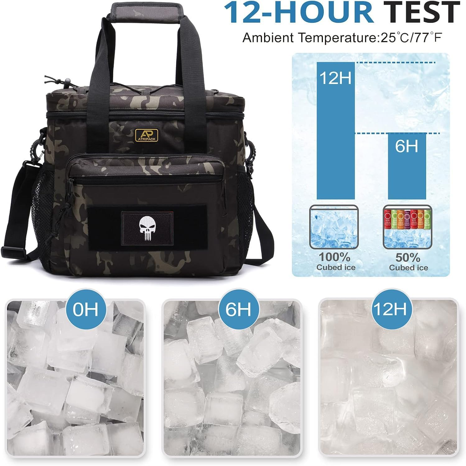 Lunch Box for Men, Tactical Lunch Bag MOLLE Webbing Leakproof Insulated Large Lunch Cooler Women Adult Meal with Adjustable Lunch Pail for Work Finishing Picnic Office - Black image number 7