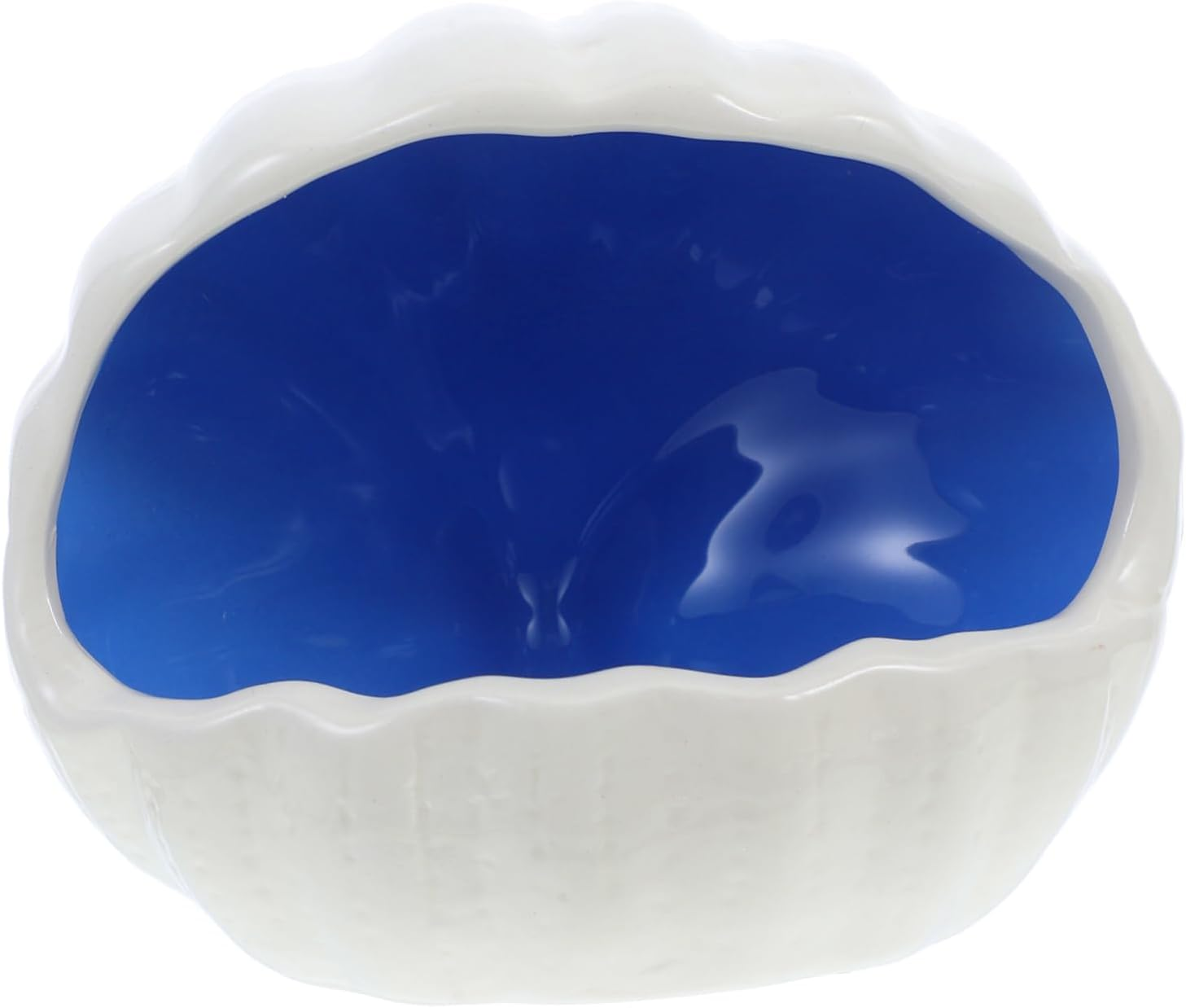 EXHUMKY Ceramic Shell Shape Fish House Aquarium Decorations Fish Tank Cave Ornament for Small Pet Hides image number 2