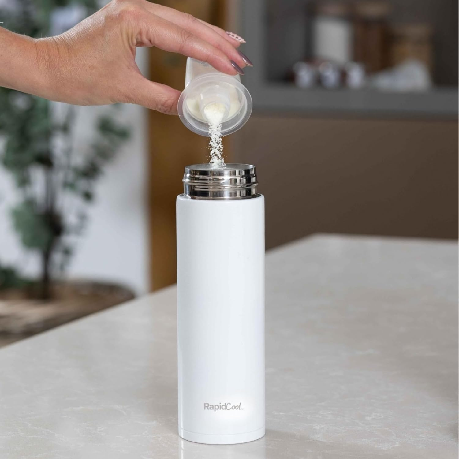 Nuby Rapidcool Portable Baby Bottle Cooler Twin Pack - Prepare Formula in 2 Minutes - Travel Formula Kit with Digital Thermometer Lids, Flask & Dispensers - for Newborns & Infants