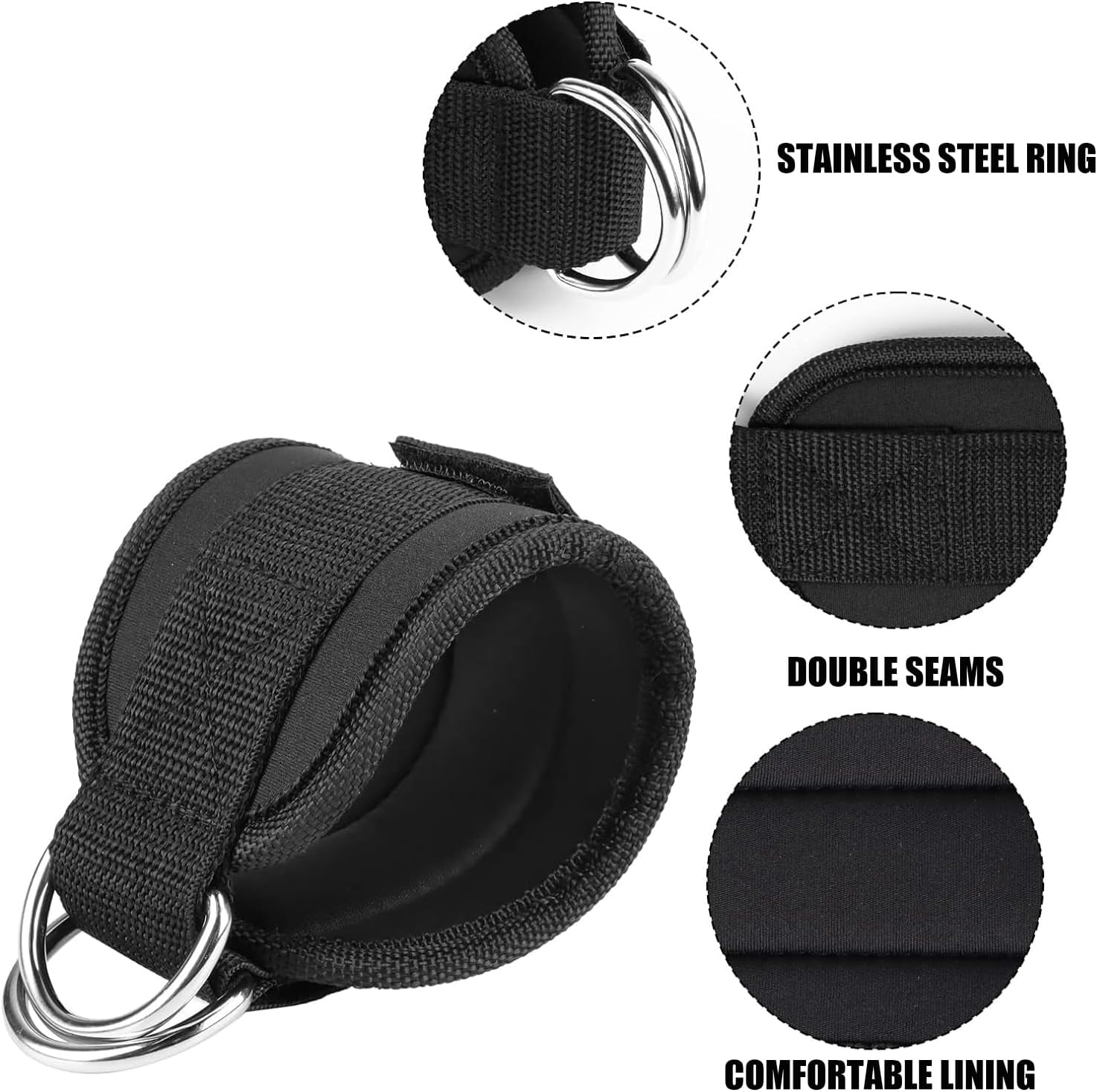 Ankle Strap for Cable Machines and Resistance Bands, Leg Extensions, Glute Workouts, Hip Abductors for Men and Women