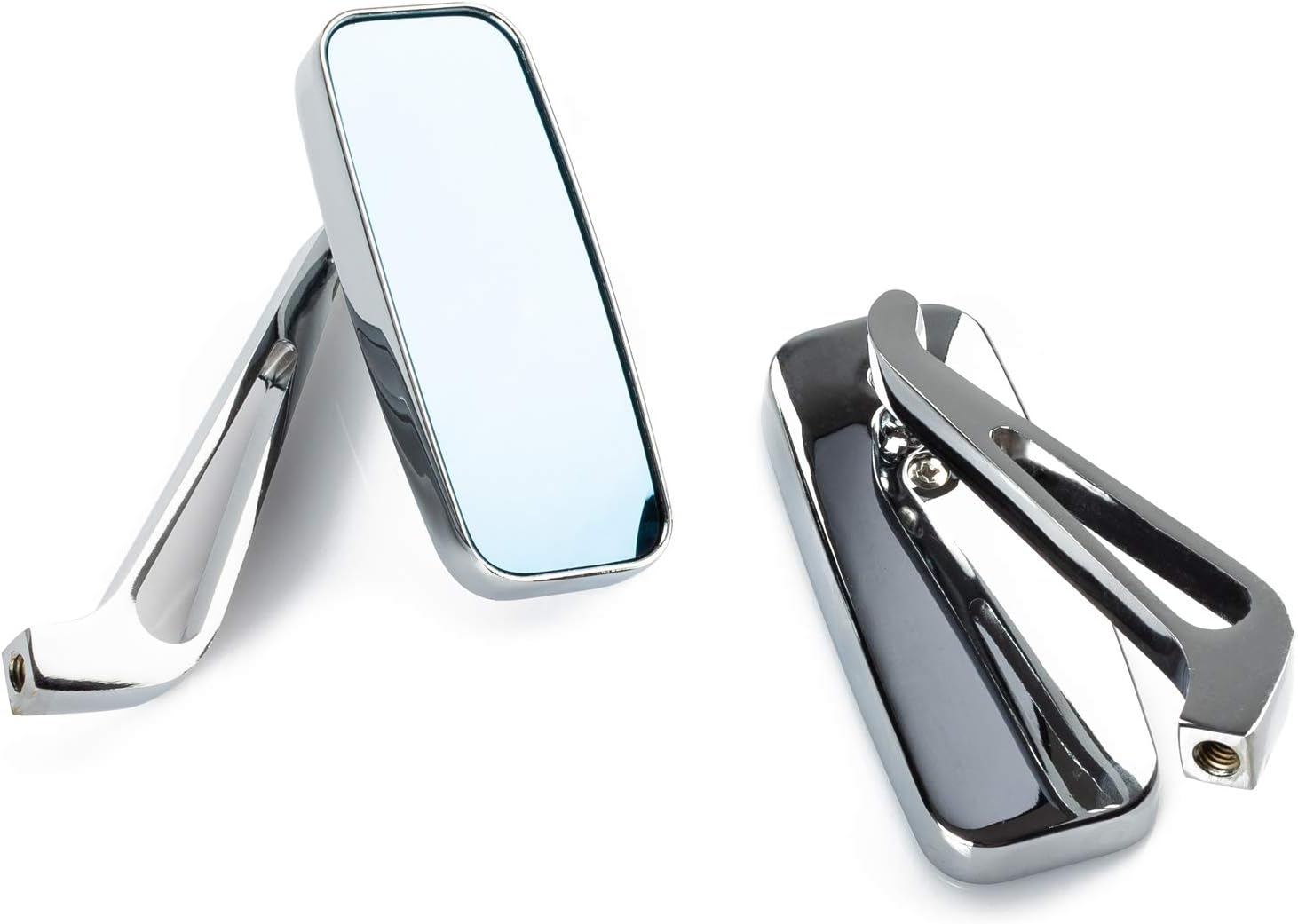 Pair of Mirrors Rearview Mirror Motorcycle Naked Custom Metal Chrome DX + SX image number 3