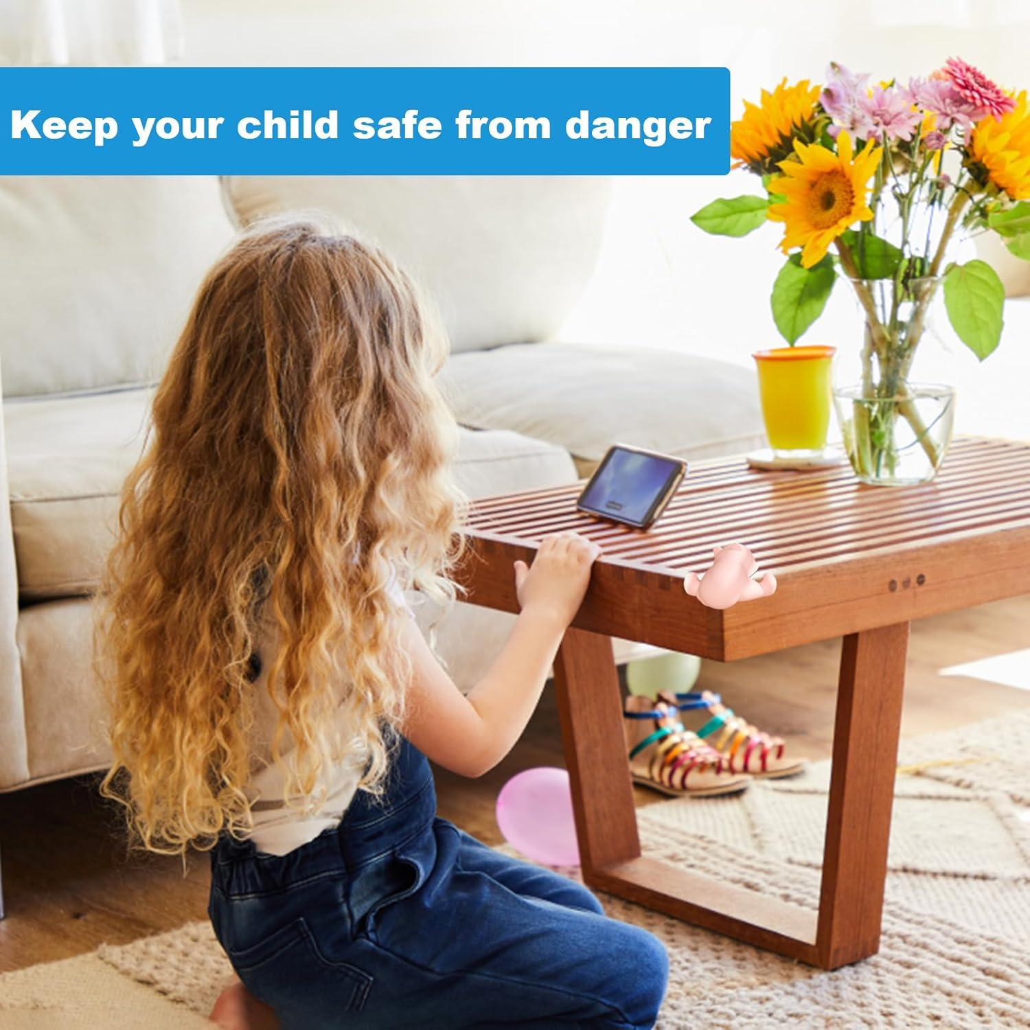 4Pcs Bear Animal Style Edge Table Corner Protector, Corner Cushion Protection, Table Desk Corner Guards, Cute Table Safety Edge Guards, Soft Corner Guards for against Sharp Corners (Pink and White) - Pink And White image number 6