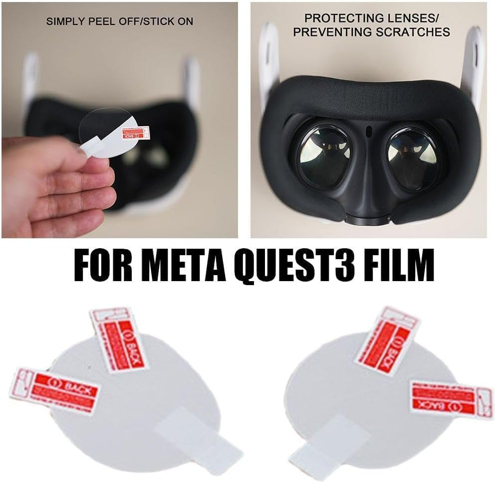2Pcs Transparent Vr Lens Film for Quest 3,Vr Lens Cover Protector,For Anti-Scratch Lens Cover,For Quest 3 Replacement Film,For PC Virtual Reality Headsets image number 4