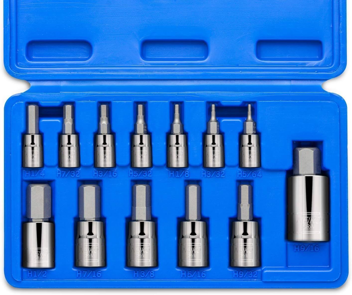 Neiko 10075A Hex Bit Socket Set, S2 Steel | 13-Piece Set SAE image number 2