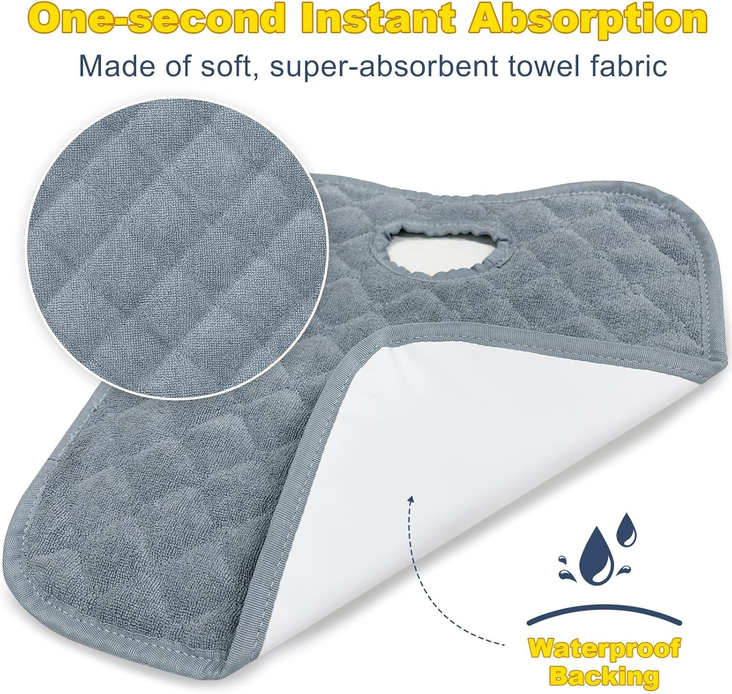 Baby Car Seat Protector for Potty Training,2 Pcs Dry Waterproof Baby Car Seat Liner Toilet Training, Reusable Piddle Pads Cover, Leakage Protection Vehicle Seat Liner for Chair (Black & Grey) image number 3