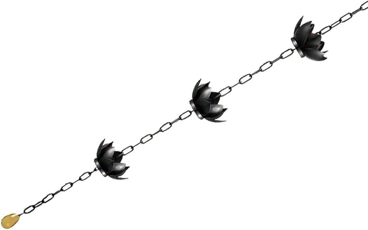 Zicojia Lotus Flower Rain Chain, Enhance Gutters, Divert Water Away with Unique Rain Cups