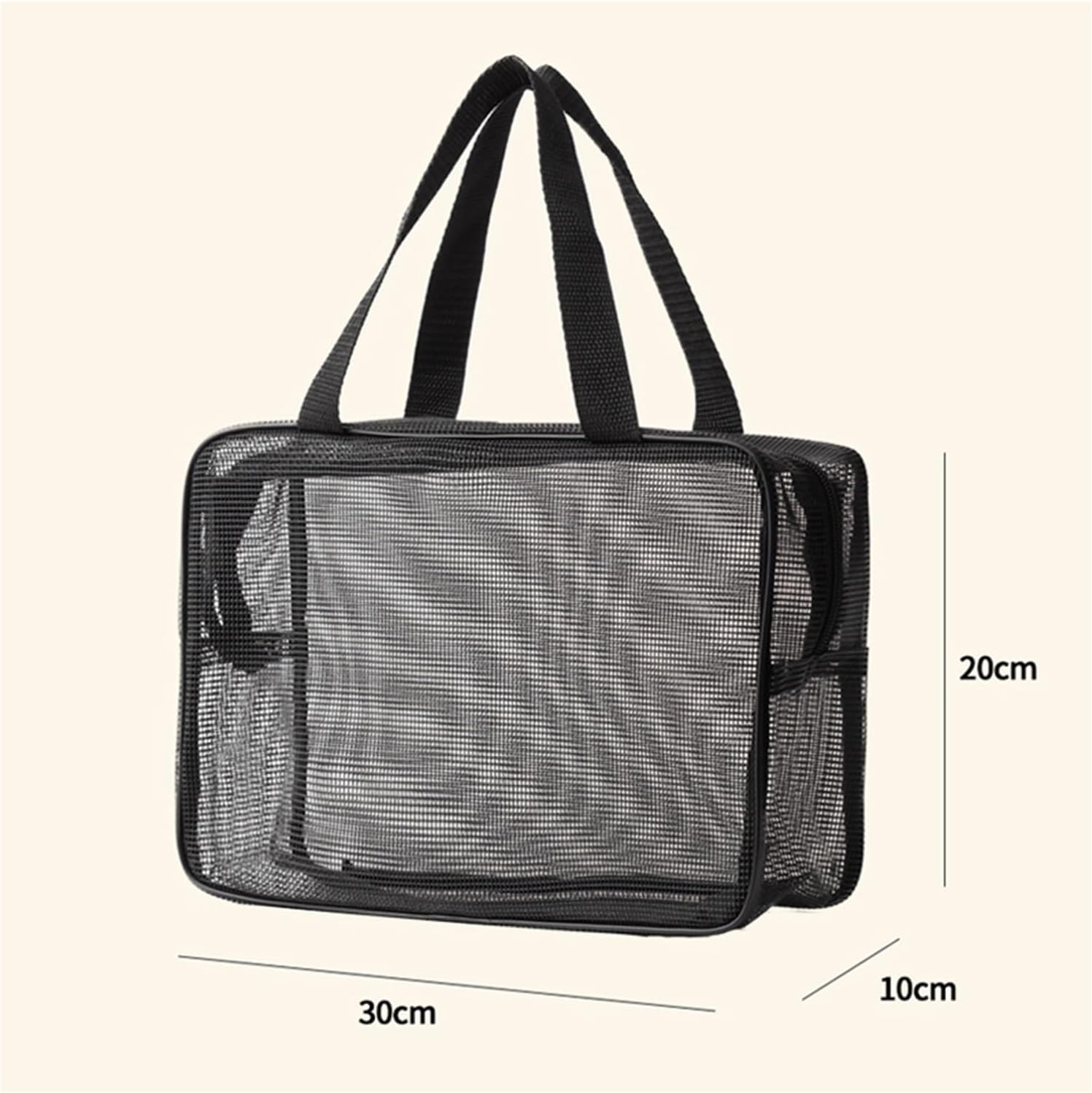 Mesh Shower Caddy Bag with Handle &ndash; Portable Quick Dry Toiletry Organizer for Dorm, Bathroom, Gym, Camping & Travel Essentials(Black,Large) image number 6
