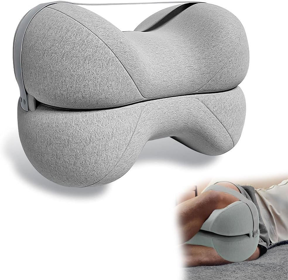 HYAVIA Memory Foam Leg Elevation Pillow, Ergonomic Knee Support Pillow for Side Sleepers, Pregnancy, Injury Recovery, Foot & Calf Rest Cushion,Grey, 28&times;20&times;20Cm image number 5