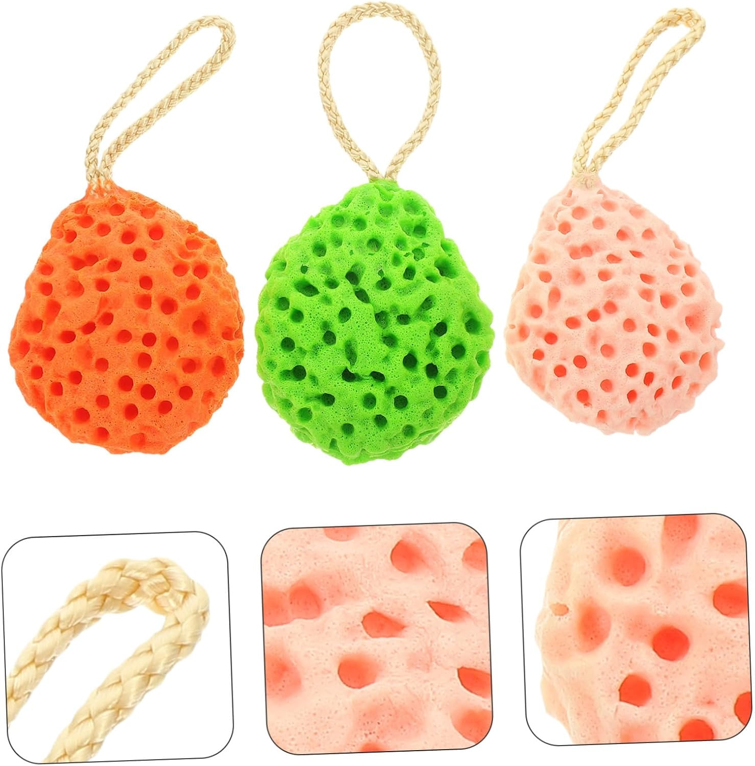 Exfoliating Face Sponge Facial Cleansing Sponge 3Pcs for Gentle Face Scrub Suitable for Daily Shower Use image number 4