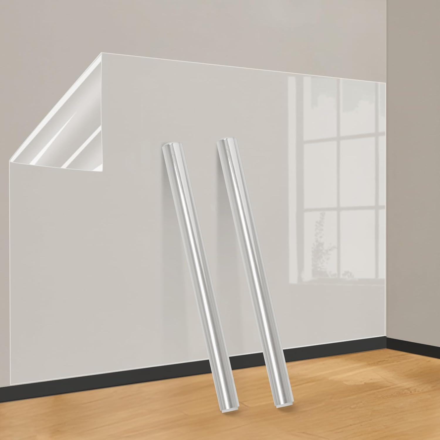 Electrostatic Wall Protective Film, Clear Wall Protector Film, Self-Adhesive Contact Paper, Removable Transparent Static Cling Films for Kitchen Backsplash, Walls (15.75" X 196") image number 4