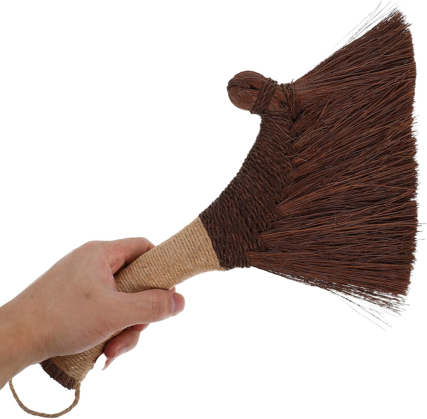 BESPORTBLE Vietnamese Natural Whisk Hand Broom Soft Straw Sweeping Broom Compact Short Handle Desk Mini Dust Mop for Household Kitchen Cleaning image number 4