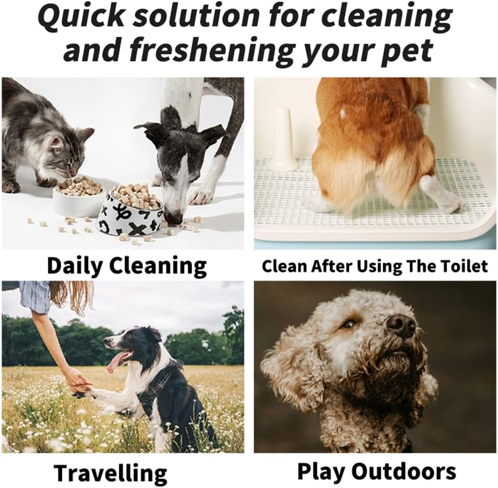 Mumoo Bear 1 Pack Pet Hypoallergenic Wipes,Extra Thick Dog Wipes for Cleaning Pet'S Paws,Ears,Butt,Face and Eyes,Portable Organic Paw Wipes for Dogs,Ideal for Home or Trave-(80 Count)